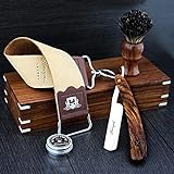Classic Collection Barber Salon Rasiermesser aus Holz, gerader Schnitt, schwarzes Dachshaar,...