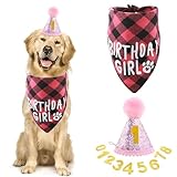 Amaxiu Hund Geburtstag Party Set, Junge Hund Geburtstag Bandana Hut mit 8 Bling Zahl Haustier Alles...