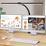LOTTBUTY Doppelkopf Schreibtischlampe LED dimmbar,24W 80CM Homeoffice Tageslichtlampe Schreibtisch...