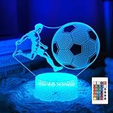 Yulado Fussball Geschenke Jungen Kinder Mädchen, 3D Nachtlicht Optische Täuschungs Deko lampe mit...