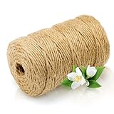 Abio Jute-Schnur 50m 2-3mm Jutegarn 50m Schnur reissfest 100% Natur Jute Kordel Deko Paketschnur...