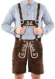 ALESSANDRO SALVARINI Herren Lederhose Tracht (Gr. 46-60) mit Träger - 100% Echtleder,...