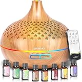 ZOVHYYA Aroma Diffuser 500 ml Diffuser Luftbefeuchter Aromatherapie-Diffuser 14 LEDs mit...