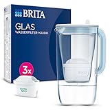 BRITA Glas Wasserfilter-Kanne hellblau (2,5l) inkl. 3x MAXTRA PRO All-in-1 Kartusche – Premium...