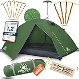 NORDBÄR® Zelt für 1-2 Personen Ultraleicht & wasserdicht | 1-2 Mann Zelt für Camping, Trekking,...