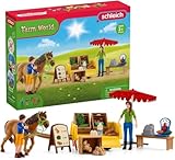 SCHLEICH 42528 Farm World Mobiler Farm Stand, 27 Teile Spielset inkl. vollbeweglicher, menschlicher...