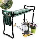 BLOSTM 2-in-1 Garten-Kniebank und Sitz – faltbar, tragbare Garten-Kniepolster & Gartenhocker mit...