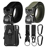 Corpower 2er Herren Taktischer Gürtel + 1Pcs Taktischem Molle-Beutel und Haken, Arbeitsgürtel...