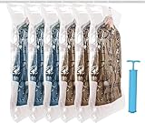 Wenrecu Hängende Vakuumbeutel für Kleidung, 6 Stück 110×70CM Vakuumierbeutel mit Handpumpe,...