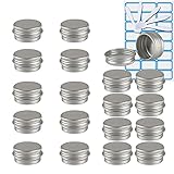 ZEOABSY 20 Stück Leere 5 ml Rund Silber Aluminium Tins mit Schraub-Deckel Schraubdose Cremedose...