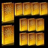 12 Stück Papier Lichttüten weiße Lichtertüten Papier Lichttüten Weihnachten Kerzentüten...