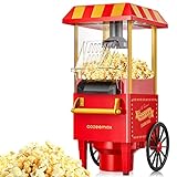 Popcornmaschine Retro, Cozeemax 1200W für Zuhause Popcornmaschine Maker mit Heissluft, Popcorn...