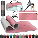 KESSER® Gymnastikmatte mit Tragegurt rutschfest TPE Yogamatte Gepolstert & rutschfest Fitnessmatte,...
