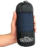 Outdoro Hüttenschlafsack, Ultra-Leichter Reise-Schlafsack - nur 350 g aus Reiner Baumwolle mit...
