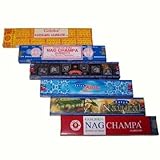 Satya Räucherstäbchen 6er Set Nag Champa Aastha Goloka Natural Räucherware 91g