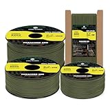 Kamu Synber Paracord 2mm 15M Seil 100% Nylon Schnur mit 3 Kern Reißfeste Typ I für Basteln,...