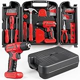 TLGREEN 101-tlg Akkuschrauber Werkzeugset, 8V Akkubohrer Werkzeugkoffer gefüllt, Werkzeugkasten...