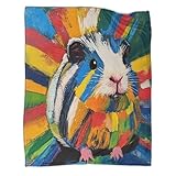 ZYGAOKDD Cute Guinea Pig Decke Mit Aufdruck, Fleece-Überwurf, 3D-Decke Für Erwachsene, Flauschige...
