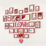 Dekorationen, herzförmige Fotowand im Wohnzimmer, europäischer Stil, dekorativer...