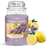 Yankee Candle Duftkerze im Glas (groß) | Lemon Lavender | Kerze mit langer Brenndauer bis zu 150...