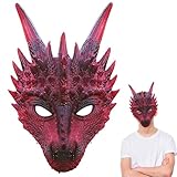 WFKKMEQ Halloween Drachen Maske, Drache Cosplay Maske, Halloween Karneval Kostüm Cosplay Streich...