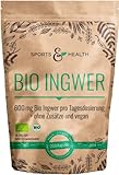 Ingwer Kapseln – BIO – 250 Kapseln - 600mg pro Tagesdosierung - Vegan - Frei von Zusatzstoffen...