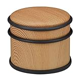 Relaxdays Türstopper, für schwere Türen & Fenster, Edelstahl & Gummi, Holzoptik, hoher...