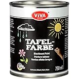 Viva Decor Tafelfarbe Schwarz (750 ml, Schwarz) Blackboard Paint - Tafellack - sehr gut deckende...