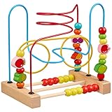 Balinco MOTORIKSCHLEIFE, Holzspielzeug Perlen Labyrinth mit Obstelementen & Perlenschieber. Baby...