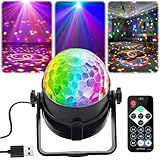 Disco-Lichter, 360° drehbar, Soundaktivierte Discokugel-Lichter mit Fernbedienung,...