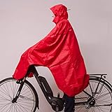 LOWLAND OUTDOOR® Fahrradregenponcho, Rot, One size