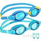 JATEKA Schwimmbrille Kinder, 2 Stücke Anti-Fog and UV Schwimmbrillen für Jugendliche,...