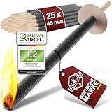Brandstifter® 25 x bis zu 45 Minuten Fackeln für Hochzeit, Kinder Wanderung. Kinderfackeln Schwarz...