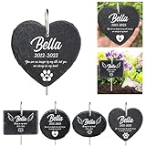 MJARTORIA Personalisiert Tiergrabstein Grabstein Hund Katze Grabplatte Grabstecker mit Gravur,...