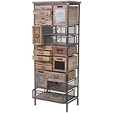 Mendler Apotheker-Schrank HWC-A43, Kommode, Tanne Holz massiv Vintage Shabby-Look 143x56x33cm