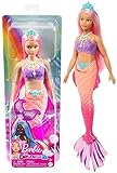 Barbie Dreamtopia Rainbow Magic Mermaid, mit rosa Haaren und blau-grüner Krone, detaillierte...