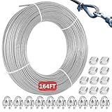 Eachans 2 mm 50m Drahtseil, Edelstahl Stahlseil Drahtseil Spanndraht Ummantelt mit 10...