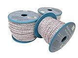 Green Home 6mm Flechtleine - Seil auf Rolle - 6 mm x 50 m weiß/blau/rot Polypropylenseil PP,...