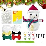 Strickset – Bastelzubehör für Weihnachtsschneemann mit Häkeln, einfaches Häkel-Set mit...