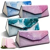 Aiqriwv Faltbares Hartschalen-Brillenetui mit Magnetverschluss, hochwertiges PU-Leder,...