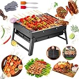 Klappgrill,Holzkohlegrill Klein,BBQ Barbecue Grill,Tragbarer Mini Grill,Outdoor Picknick...