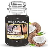 Yankee Candle Duftkerze im Glas (groß) – Black Coconut – Kerze mit langer Brenndauer bis zu 150...