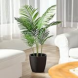 Fopamtri Künstliche Areca Palme 110 cm Fake Palm Tree 10 Stämme Faux Tree für Indoor Outdoor...