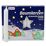 OLShop AG 2er Pack Baumkerzen weiß ca. 13 x 105 mm (2 x 20 Stück) Weihnachtskerzen,...