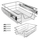 Arebos Teleskopschublade - für Schrankbreite 30 40 50 oder 60 cm/verchromt/Setwahl-...