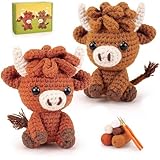 Highland Cow Häkelset für Anfänger, Komplettes Strickset mit Anleitung, Häkeltier-Kit für...