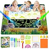 JONRRYIN Wasser Doodle Matte, Aqua Magic Doodle Matte, Wassermalmatte Mit Wasserstift Werkzeuge...