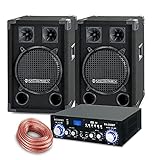 McGrey PA Komplettset DJ Anlage PowerDJ-1200 (System mit Partyboxen, Lautsprecher, 2 x 400 Watt,...