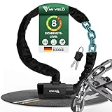 MIVELO Fahrradschloss Kettenschloss hohe Sicherheit - Schloss Fahrrad mit 6mm Vierkant-Kette I...