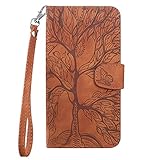 Aisenth Handyhülle für iPhone 7/iPhone 8/iPhone SE 2020, Baum Muster Leder Handytasche Brieftasche...